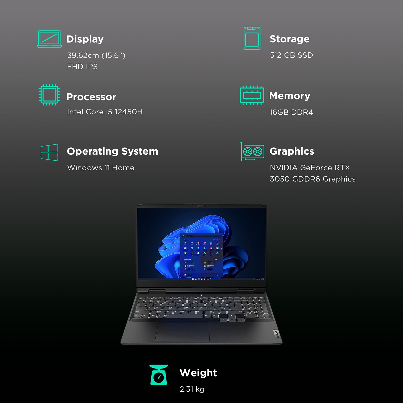 Buy Lenovo IdeaPad Gaming 3 15IAH7 Intel Core i5 12th Gen (15.6